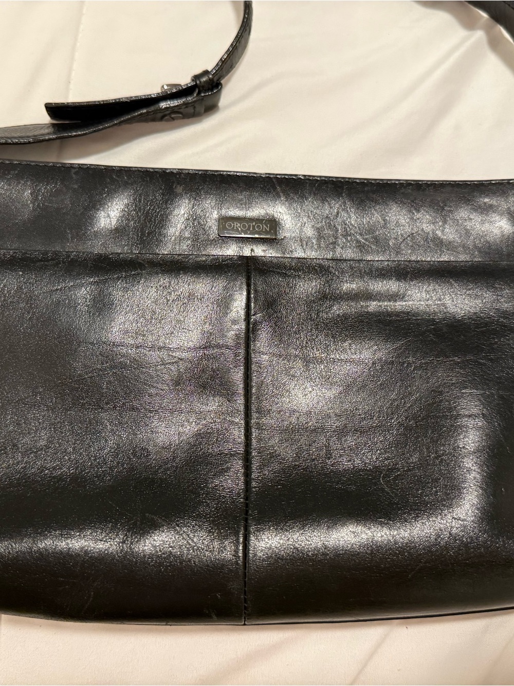 Oroton Black Australian Genuine Leather Shoulder Bag